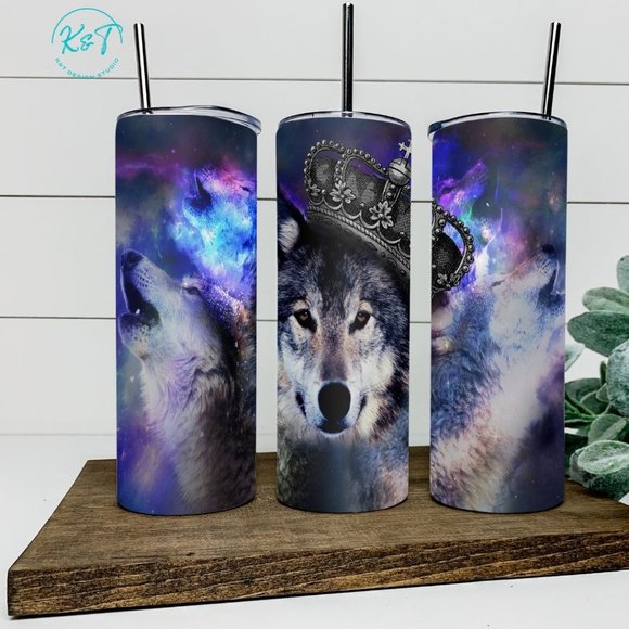 Wolf - Wolf Howling - Full Moon - Spirit Animal - Tumbler - Gift - Picture 1 of 1